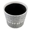 Kulatý květináč BEIRE šedo-bílý z keramiky s unikátním designem