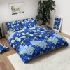 Stylové tmavě modré povlečení BLUE BUTTERFLY s květy a měsícem