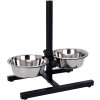 Praktické nerezové misky pro psy s nastavitelným stojanem DUOFEED