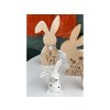 Elegantní velikonoční zajíc FLORAL RABBIT 20 cm – dřevěná figurka