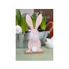 Roztomilý dřevěný zajíček FLUFFY BUNNY 19 cm s nadýchaným ocáskem