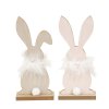 Stylový dřevěný zajíček FLUFFY BUNNY s ozdobným peřím – různé varianty