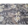 Designové povlečení z mikrovlákna LUVIO šedé s tropickým vzorem