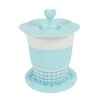 Porcelánový hrnek AQUELLE s modrými silikonovými doplňky 280 ml