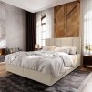 Komfortní boxspring postel MERALIS 180x200 cm v béžové barvě