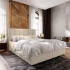 Luxusní čalouněná postel boxspring MERALIS 180x200 cm béžová