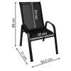 Sada 2 zahradních židlí ELMIRA, černá s odolnou kovovou konstrukcí
