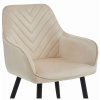 Krémové jídelní křeslo NANA VELVET s měkkým sedákem
