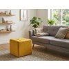 Hořčicový taburet LORI VELVET jako stylový doplněk do interiéru
