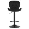 Crna barska stolica WEST VELVET s crnom nogom