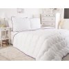 Bílá přikrývka 140x200 cm s polštářem 70x90 BELLA LAVENDER prošívaná
