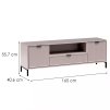 RTV stolek LINKaSTYLE LS4 CASHMERE béžový s dvěma skříňkami a moderním designem