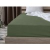 Tmavě zelené Jersey prostěradlo EXCLUSIVE 90x200 cm na jednolůžko