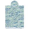 81047 2 navari modre ponco 80x145 cm letni design s listy a pruhy