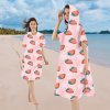 Stylové pončo STRAWBERRIES růžové 80x145 cm pro letní radovánky