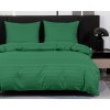 Hotelové mikrovláknové povlečení JASMINE tmavě zelené s proužkem 2 cm