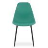 Set 2 zelených designových židlí OSAKA s černou kovovou podnoží