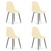 Moderní sada 4 ks krémových židlí OSAKA s černými nohami do kuchyně i jídelny