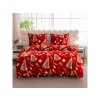 Vánoční povlečení GOLD CHRISTMAS červené s lucernami a větvičkami