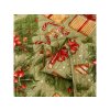 Stylový přehoz CHRISTMAS PRESENTS zelený na postel s vánočními dekoracemi