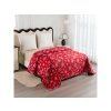 Vánoční přehoz na postel SNOWFALL červený s vločkami