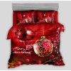 Vánoční povlečení MERRY CHRISTMAS červené s elegantními zlatými ozdobami