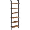 Policový regál TAYLOR 6 polic 204,8x60 cm rustikálně hnědý s kovovou konstrukcí