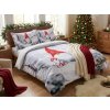 Posteljina od mikrosatena WINTER GNOME siva + jastučnica 45 x 45 cm gratis