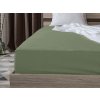 Jersey prostěradlo tmavě zelené 160x200 cm na dvoulůžko