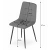 Moderní světle šedá židle KARA se sametovým čalouněním