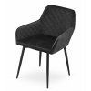 88056 3 pohodlna cerna sametova zidle nola s minimalistickymi cernymi nohami