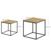 Sada moderních stolků QUADRO 2 ks v rustikálním dekoru