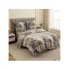 Luxusní šedé mikroplyšové povlečení EXVORO s botanickým vzorem