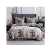 Mikroplyšové povlečení FYSARO – šedé s luxusním květinovým vzorem