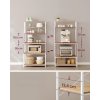 Kuchyňský stojan LORANO bílý s dřevěnými policemi v dekoru dub