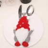 Dekorativní pouzdro SANTA GNOME červené pro slavnostní stůl