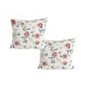 Sada 2 ks povlaků na polštář z mikrovlákna AUREMA 45x45 cm, bílá – romantický květinový vzor