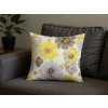 Sada 2 kom ukrasnih jastučnica od mikrovlakana FEONELLE 45x45 cm, žuto-siva