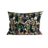 Povlak na polštář z mikrovlákna MYSTIC GARDEN 50x70 cm, tmavě zelený s botanickým motivem