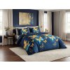 Povlečení z mikrovlákna ROYAL BUTTERFLY modré se zlatými motýly