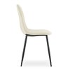 Moderní béžová sametová jídelní židle ASTI s prošíváním a černými nohami