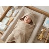 Roztomilá béžová dětská osuška s kapucí MILO 75x75 cm s oušky