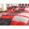 Elegantní bavlněné povlečení SQUARES BLEND červené s kostkovaným vzorem