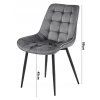 Stylová sametová židle BERA šedá elegantní vzhled