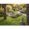 Pohodlná houpací síť ZENVIO COMFORT 200x80 cm šedo-bílá pro relaxaci