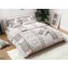 Krepové povlečení HEART RETRO POLY šedé s romantickým patchwork designem