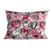 Šedý polybavlněný povlak STREET LOVE POLY 70x90 cm se srdíčky