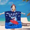 Pohodlné dětské pončo SHARK pro osušení po vodních radovánkách