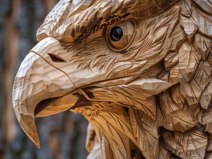 Řezbářské kurzy u Hoblinky téma orel kurz řezby soch motorovou pilou jižní morava uHoblinky,cz