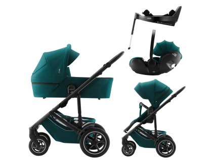 Set kočárek Smile 5Z + hluboká korba + autosedačka Baby-Safe PRO + Vario Base 5Z, Atlantic Green